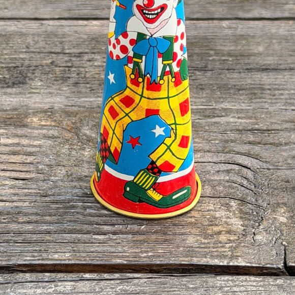 VINTAGE 1960's World Circus Tin Toy Noisemaker Horn  Clown Party Favor Japan - Picture 4 of 9